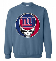 New York Giants Grateful Dead Logo Band Crewneck Sweatshirt - zezetee New York Giants Grateful Dead Logo Band Crewneck Sweatshirt - zezetee