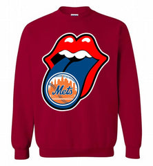 New York Mets  x The Rolling Stones Logo Crewneck Sweatshirt - zezetee New York Mets  x The Rolling Stones Logo Crewneck Sweatshirt - zezetee