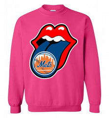 New York Mets  x The Rolling Stones Logo Crewneck Sweatshirt - zezetee New York Mets  x The Rolling Stones Logo Crewneck Sweatshirt - zezetee