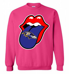 Baltimore Ravens  x The Rolling Stones Logo Crewneck Sweatshirt - zezetee Baltimore Ravens  x The Rolling Stones Logo Crewneck Sweatshirt - zezetee