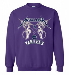 Metallica New York Yankees Logo Crewneck Sweatshirt - zezetee Metallica New York Yankees Logo Crewneck Sweatshirt - zezetee