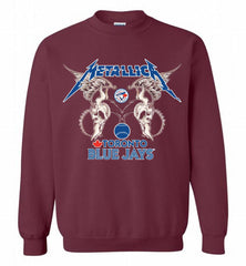 Metallica Toronto Blue Jays Logo Crewneck Sweatshirt - zezetee Metallica Toronto Blue Jays Logo Crewneck Sweatshirt - zezetee