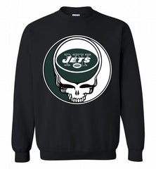 New York Jets Grateful Dead Logo Band Crewneck Sweatshirt - zezetee New York Jets Grateful Dead Logo Band Crewneck Sweatshirt - zezetee
