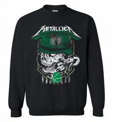 Metallica Skull Snake Boston Celtics Crewneck Sweatshirt - zezetee Metallica Skull Snake Boston Celtics Crewneck Sweatshirt - zezetee