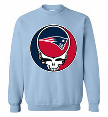 New England Patriots Grateful Dead Logo Band Crewneck Sweatshirt - zezetee New England Patriots Grateful Dead Logo Band Crewneck Sweatshirt - zezetee