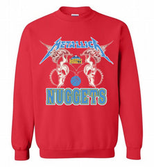 Metallica Denver Nuggets Logo Crewneck Sweatshirt - zezetee Metallica Denver Nuggets Logo Crewneck Sweatshirt - zezetee