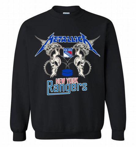 Metallica New York Rangers Logo Crewneck Sweatshirt - zezetee Metallica New York Rangers Logo Crewneck Sweatshirt - zezetee