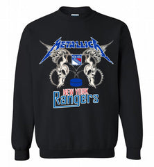 Metallica New York Rangers Logo Crewneck Sweatshirt - zezetee Metallica New York Rangers Logo Crewneck Sweatshirt - zezetee