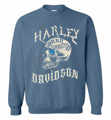 HARLEY DAVIDSON SKULL Detroit Lions Crewneck Sweatshirt - zezetee HARLEY DAVIDSON SKULL Detroit Lions Crewneck Sweatshirt - zezetee