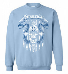 Metallica Snake Skull Indianapolis Colts Logo Crewneck Sweatshirt - zezetee Metallica Snake Skull Indianapolis Colts Logo Crewneck Sweatshirt - zezetee