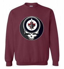 NHL TEAM WINNIPEG JETS X GRATEFUL DEAD LOGO BAND Crewneck Sweatshirt - zezetee NHL TEAM WINNIPEG JETS X GRATEFUL DEAD LOGO BAND Crewneck Sweatshirt - zezetee