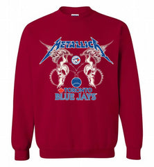 Metallica Toronto Blue Jays Logo Crewneck Sweatshirt - zezetee Metallica Toronto Blue Jays Logo Crewneck Sweatshirt - zezetee