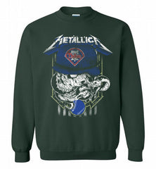 Metallica Skull Philadelphia Phillies Logo Crewneck Sweatshirt - zezetee Metallica Skull Philadelphia Phillies Logo Crewneck Sweatshirt - zezetee