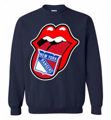 New York Rangers  x The Rolling Stones Logo Crewneck Sweatshirt - zezetee New York Rangers  x The Rolling Stones Logo Crewneck Sweatshirt - zezetee