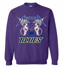 Metallica St Louis Blues Logo Crewneck Sweatshirt - zezetee Metallica St Louis Blues Logo Crewneck Sweatshirt - zezetee