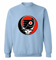 NHL TEAM PHILADELPHIA FLYERS X GRATEFUL DEAD LOGO BAND Crewneck Sweatshirt - zezetee NHL TEAM PHILADELPHIA FLYERS X GRATEFUL DEAD LOGO BAND Crewneck Sweatshirt - zezetee