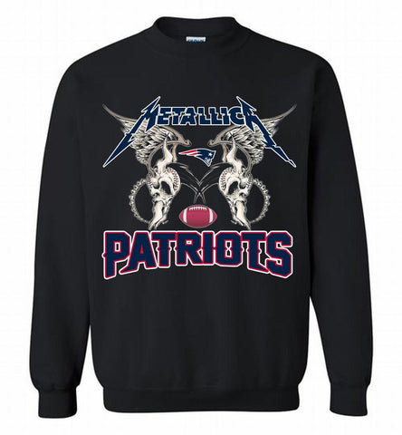 Metallica New England Patriots Logo Crewneck Sweatshirt - zezetee Metallica New England Patriots Logo Crewneck Sweatshirt - zezetee
