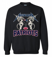 Metallica New England Patriots Logo Crewneck Sweatshirt - zezetee Metallica New England Patriots Logo Crewneck Sweatshirt - zezetee