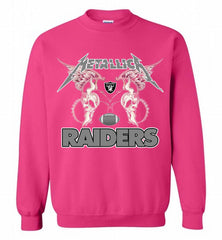 Metallica Oakland Raiders Logo Crewneck Sweatshirt - zezetee Metallica Oakland Raiders Logo Crewneck Sweatshirt - zezetee