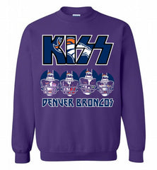 Kiss Denver Broncos Logo Crewneck Sweatshirt - zezetee Kiss Denver Broncos Logo Crewneck Sweatshirt - zezetee