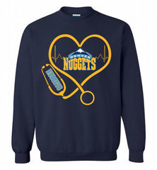 Nurse Heartbeat Love Denver Nuggets Crewneck Sweatshirt - zezetee Nurse Heartbeat Love Denver Nuggets Crewneck Sweatshirt - zezetee