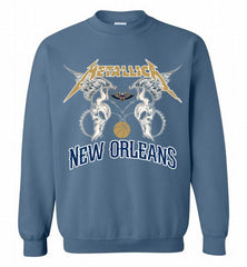 Metallica New Orleans Pelicans Logo Crewneck Sweatshirt - zezetee Metallica New Orleans Pelicans Logo Crewneck Sweatshirt - zezetee