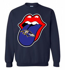 Baltimore Ravens  x The Rolling Stones Logo Crewneck Sweatshirt - zezetee Baltimore Ravens  x The Rolling Stones Logo Crewneck Sweatshirt - zezetee