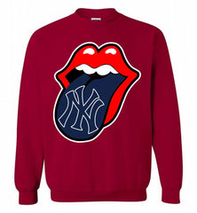 New York Yankees  x The Rolling Stones Logo Crewneck Sweatshirt - zezetee New York Yankees  x The Rolling Stones Logo Crewneck Sweatshirt - zezetee