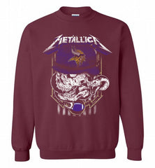 Metallica Skull Snake Minnesota Vikings Crewneck Sweatshirt - zezetee Metallica Skull Snake Minnesota Vikings Crewneck Sweatshirt - zezetee