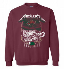 Metallica Skull Snake Minnesota Wild Crewneck Sweatshirt - zezetee Metallica Skull Snake Minnesota Wild Crewneck Sweatshirt - zezetee