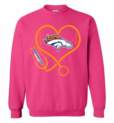 Nurse Heartbeat Denver Broncos Crewneck Sweatshirt - zezetee Nurse Heartbeat Denver Broncos Crewneck Sweatshirt - zezetee
