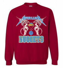 Metallica Denver Nuggets Logo Crewneck Sweatshirt - zezetee Metallica Denver Nuggets Logo Crewneck Sweatshirt - zezetee