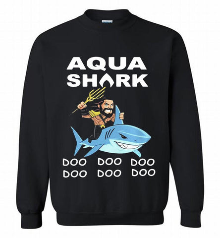 AQUAMAN SHARK DOO DOO DOO DOO DOO DOO DOO Crewneck Sweatshirt - zezetee AQUAMAN SHARK DOO DOO DOO DOO DOO DOO DOO Crewneck Sweatshirt - zezetee