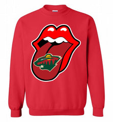 Minnesota Wild x The Rolling Stones Logo Crewneck Sweatshirt - zezetee Minnesota Wild x The Rolling Stones Logo Crewneck Sweatshirt - zezetee