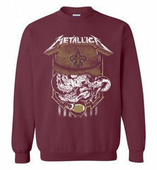 Metallica Skull Snake New Orleans Saints Crewneck Sweatshirt - zezetee Metallica Skull Snake New Orleans Saints Crewneck Sweatshirt - zezetee