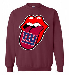 New York Giants  x The Rolling Stones Logo Crewneck Sweatshirt - zezetee New York Giants  x The Rolling Stones Logo Crewneck Sweatshirt - zezetee