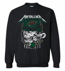 Metallica Skull Snake Minnesota Wild Crewneck Sweatshirt - zezetee Metallica Skull Snake Minnesota Wild Crewneck Sweatshirt - zezetee
