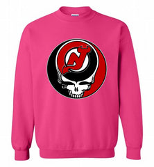 NHL TEAM NEW JERSEY DEVILS X GRATEFUL DEAD LOGO BAND Crewneck Sweatshirt - zezetee NHL TEAM NEW JERSEY DEVILS X GRATEFUL DEAD LOGO BAND Crewneck Sweatshirt - zezetee