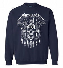 Metallica Snake Skull Oakland Raiders Logo Crewneck Sweatshirt - zezetee Metallica Snake Skull Oakland Raiders Logo Crewneck Sweatshirt - zezetee