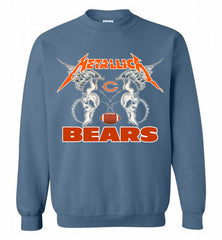 Metallica Chicago Bears Logo Crewneck Sweatshirt - zezetee Metallica Chicago Bears Logo Crewneck Sweatshirt - zezetee