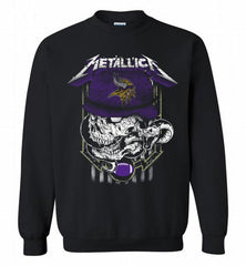 Metallica Skull Snake Minnesota Vikings Crewneck Sweatshirt - zezetee Metallica Skull Snake Minnesota Vikings Crewneck Sweatshirt - zezetee