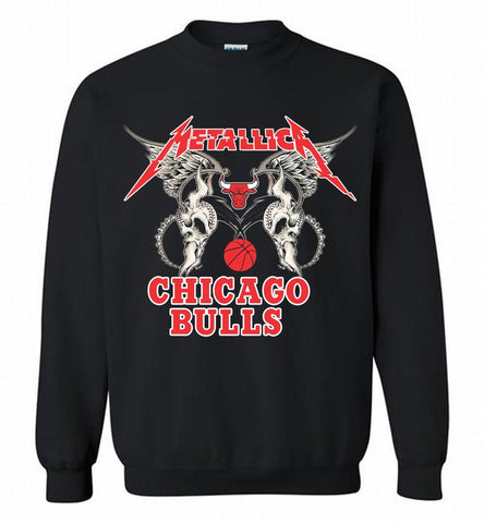 Metallica Chicago Bulls Logo Crewneck Sweatshirt - zezetee Metallica Chicago Bulls Logo Crewneck Sweatshirt - zezetee