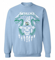 Metallica Boston Celtics Logo Crewneck Sweatshirt - zezetee Metallica Boston Celtics Logo Crewneck Sweatshirt - zezetee