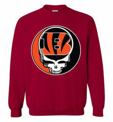 Cincinnati Bengals Grateful Dead Logo Band Crewneck Sweatshirt - zezetee Cincinnati Bengals Grateful Dead Logo Band Crewneck Sweatshirt - zezetee