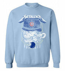 Metallica Skull Chicago Cubs Logo Crewneck Sweatshirt - zezetee Metallica Skull Chicago Cubs Logo Crewneck Sweatshirt - zezetee