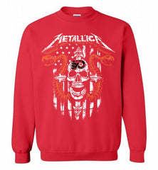 Metallica Snake Skull Philadelphia Flyers Logo Crewneck Sweatshirt - zezetee Metallica Snake Skull Philadelphia Flyers Logo Crewneck Sweatshirt - zezetee