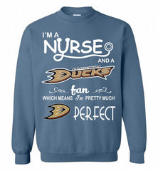 I'M A Nurse And A Anaheim Ducks Fans Gift Crewneck Sweatshirt - zezetee I'M A Nurse And A Anaheim Ducks Fans Gift Crewneck Sweatshirt - zezetee