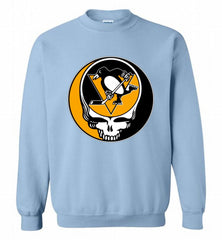 NHL TEAM PITTSBURGH PENGUINS X GRATEFUL DEAD LOGO BAND Crewneck Sweatshirt - zezetee NHL TEAM PITTSBURGH PENGUINS X GRATEFUL DEAD LOGO BAND Crewneck Sweatshirt - zezetee