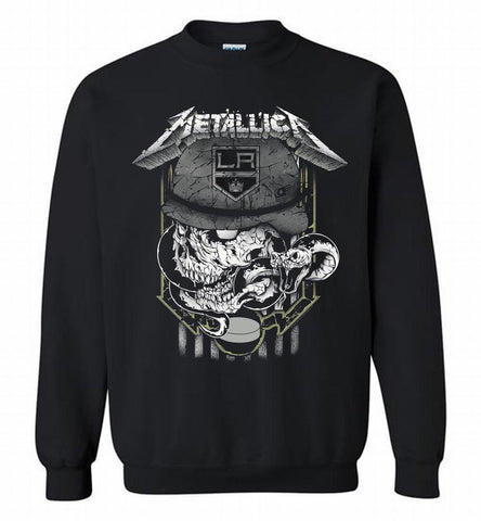 Metallica Skull Snake Los Angeles Kings Crewneck Sweatshirt - zezetee Metallica Skull Snake Los Angeles Kings Crewneck Sweatshirt - zezetee