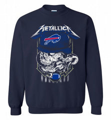 Metallica Skull Snake Buffalo Bills Crewneck Sweatshirt - zezetee Metallica Skull Snake Buffalo Bills Crewneck Sweatshirt - zezetee